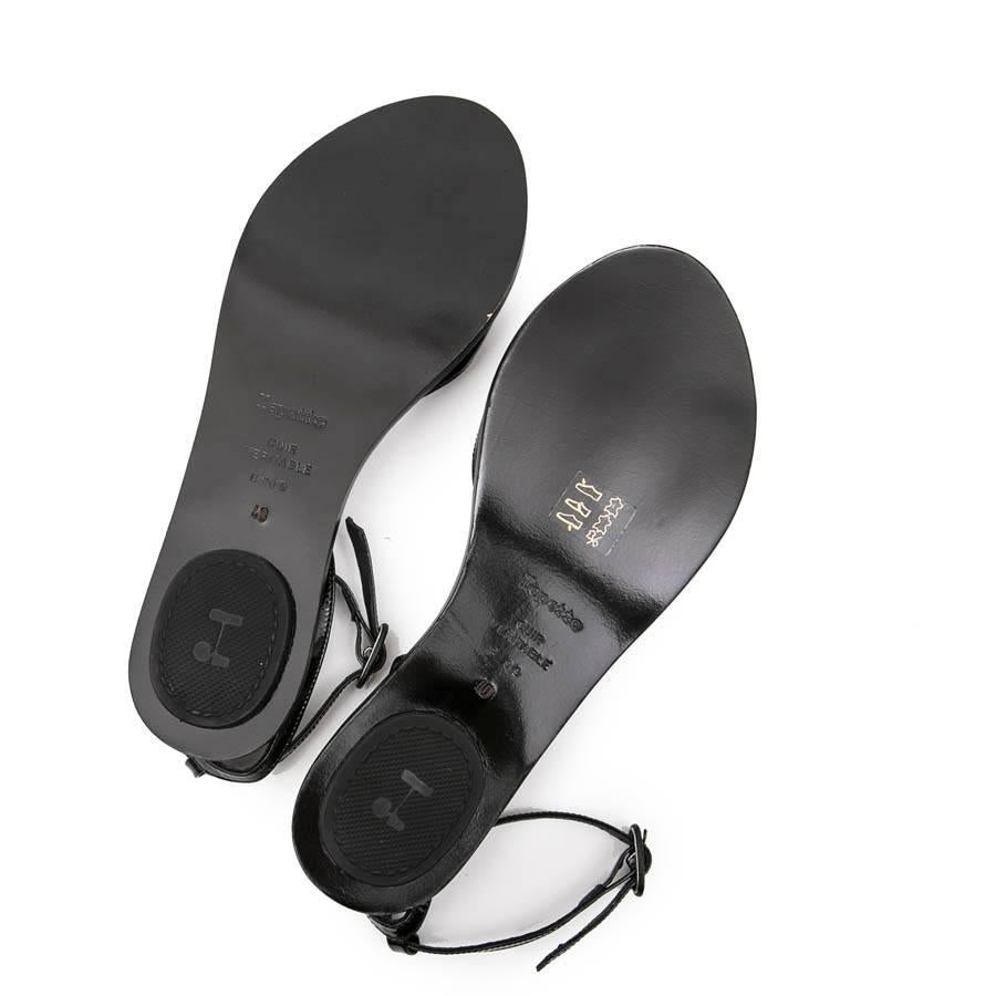 KARL LAGERFELD for REPETTO Sandales en cuir verni noir Taille 40FR Pour femmes en vente