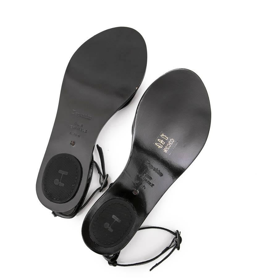 KARL LAGERFELD pour REPETTO Sandales en cuir verni noir Taille 40FR Pour femmes en vente