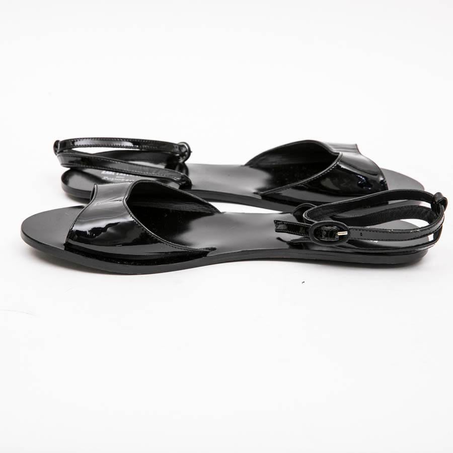 KARL LAGERFELD for REPETTO Sandals in Black Patent Leather Size 40FR For Sale 3