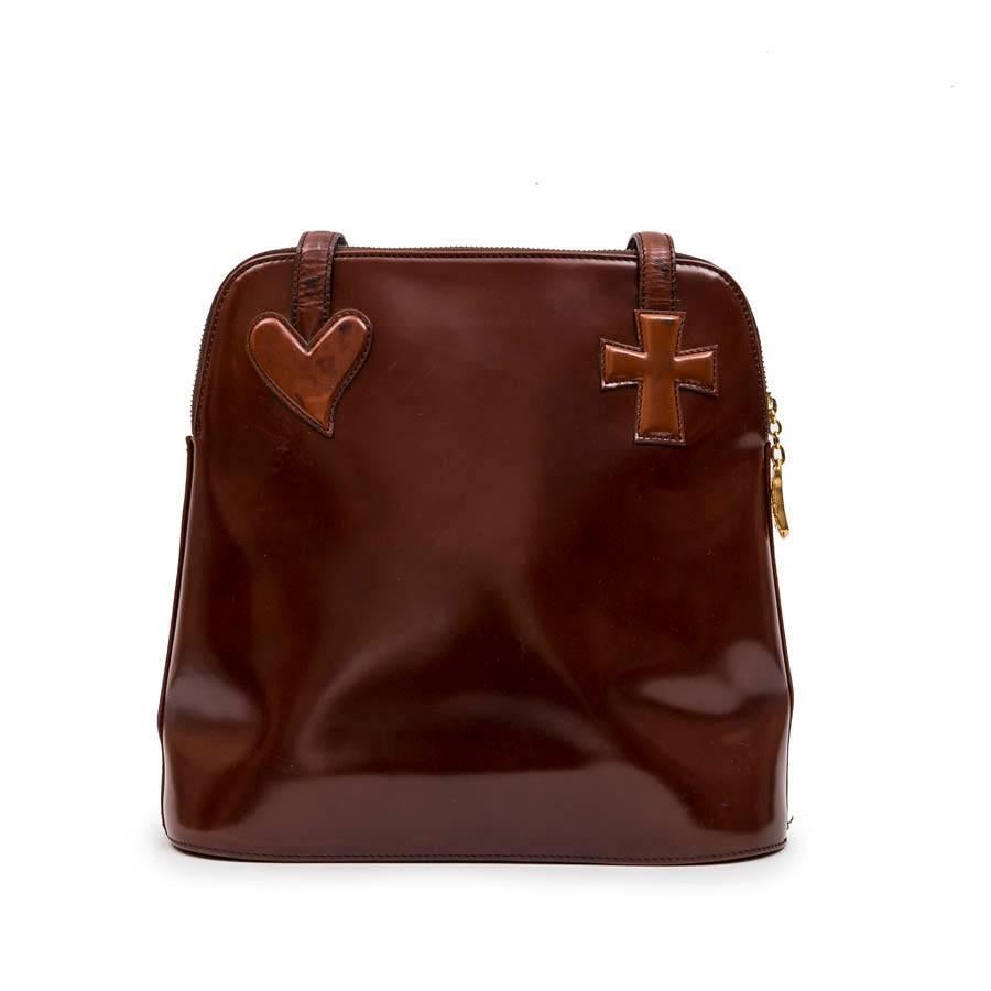 Brown CHRISTIAN LACROIX Vintage Bag in Smooth Tawny Leather