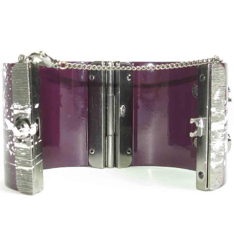 Chanel Purple Resin Graffiti Cuff Bracelet  2