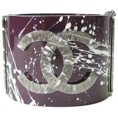 Chanel Purple Resin Graffiti Cuff Bracelet