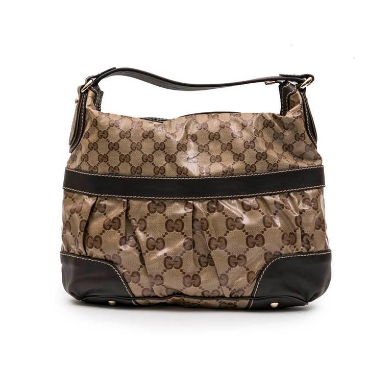 GUCCI Vintage Bag in Brown Monogram Canvas In Good Condition For Sale In Paris, FR