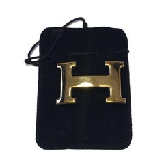 HERMES H Buckle Belt in Gilded Metal 32 mm