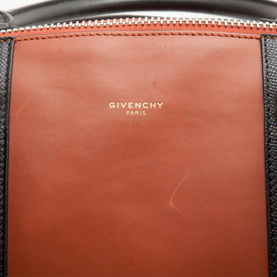 Givenchy 24 Hour Camel Leather and Black Grained Leather Bag  3