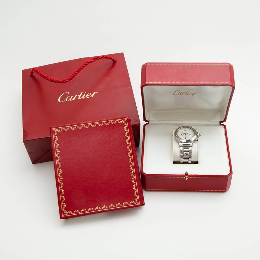 Cartier Stainless Steel Pasha Chronograph Openback Automatic Wristwatch 3