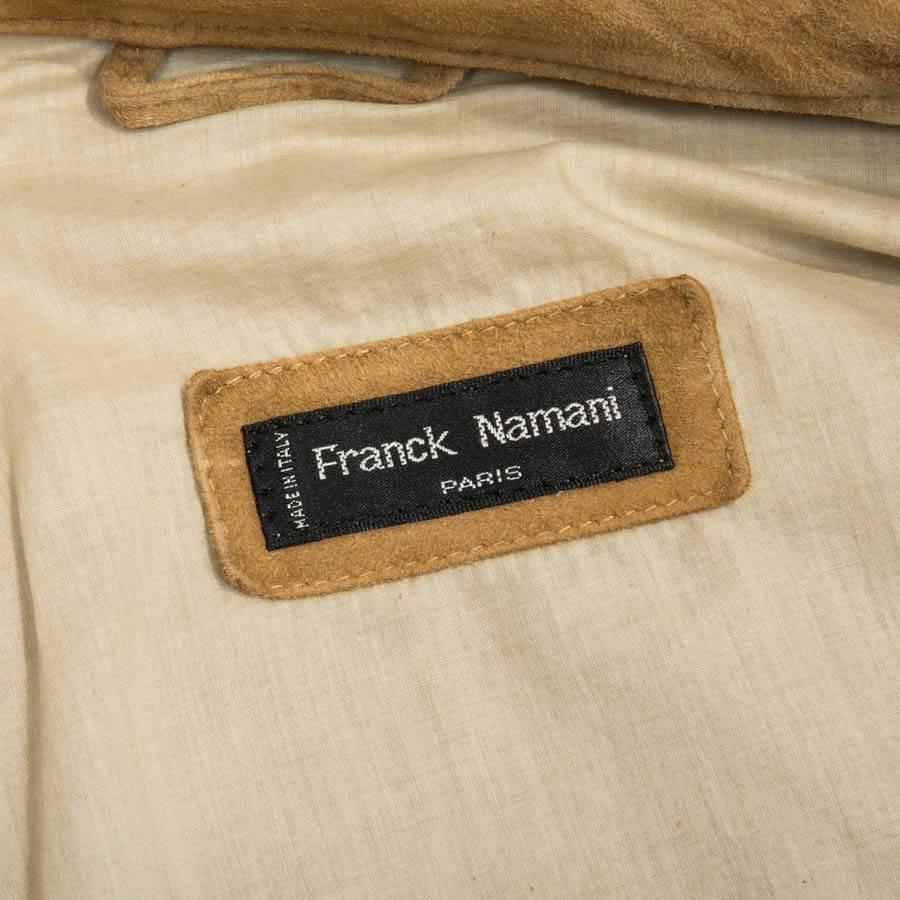 Franck Namani - Veste chemise en daim doré  en vente 3
