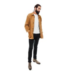 Franck Namani Gold Suede Shirt Jacket