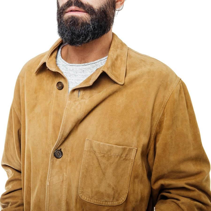 Brown Franck Namani Gold Suede Shirt Jacket