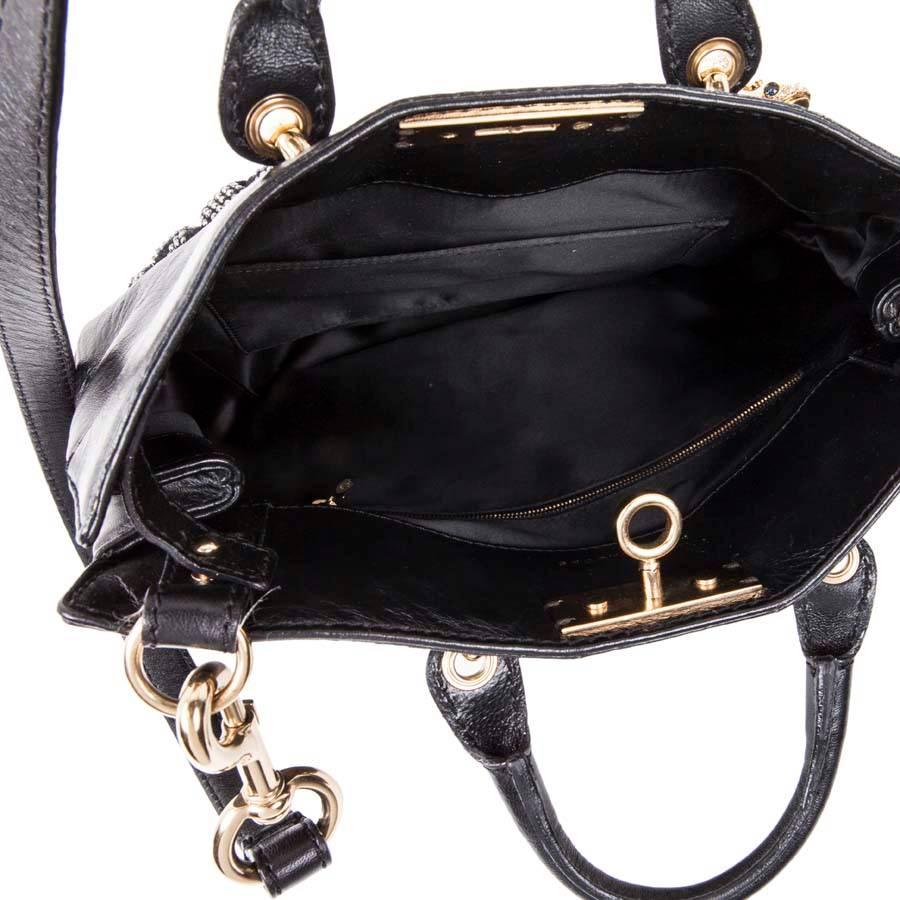Marc Jacobs Black Smooth Leather and Black Crystal Mesh bag  2