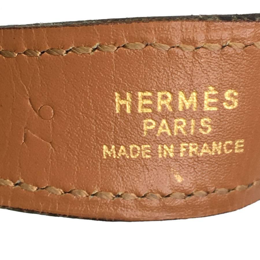 Hermès Vintage Belt in Brown Crocodile and H Buckle in Golden Brass  1
