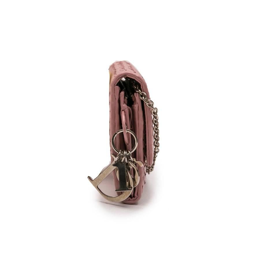 CHRISTIAN DIOR bag in Chain in Light pink Braided Leather In Good Condition In Paris, FR