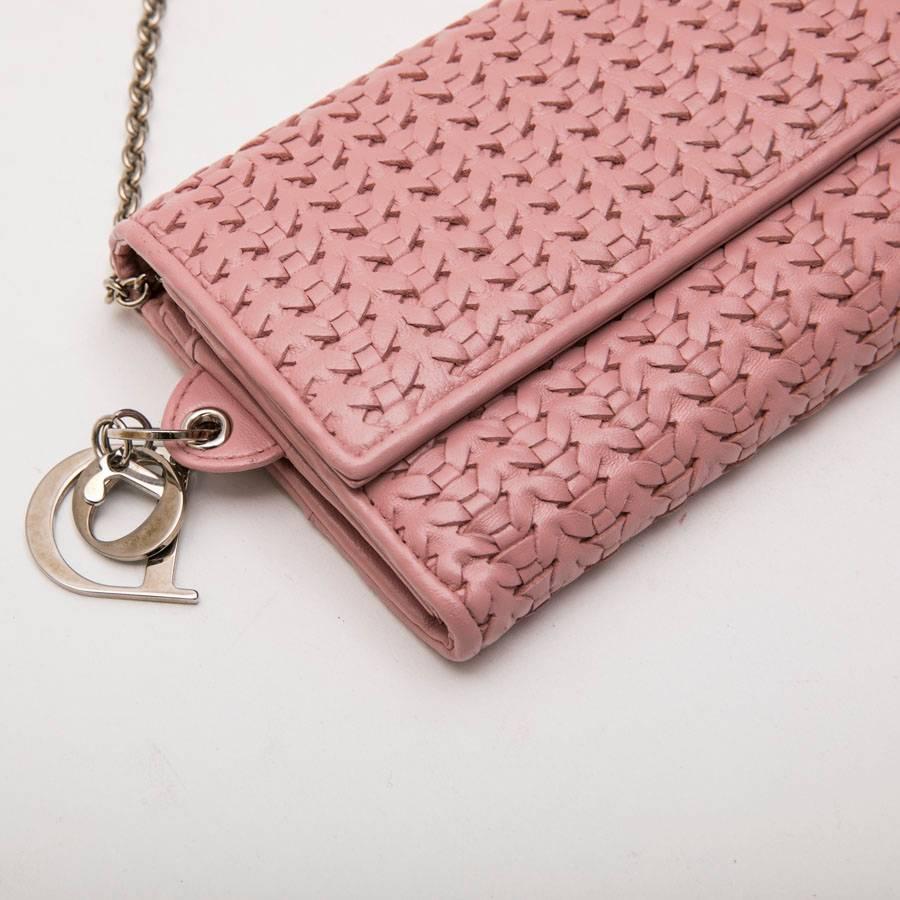 CHRISTIAN DIOR bag in Chain in Light pink Braided Leather 2