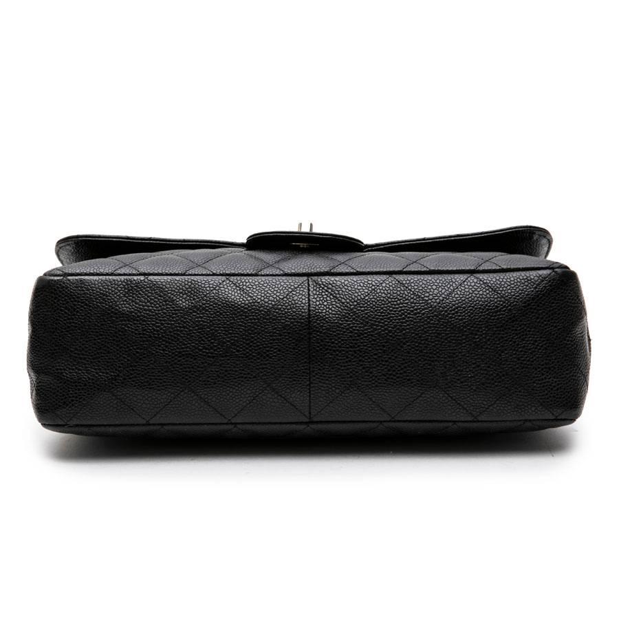 Chanel Black Caviar Calf Leather Classic Jumbo Bag  1