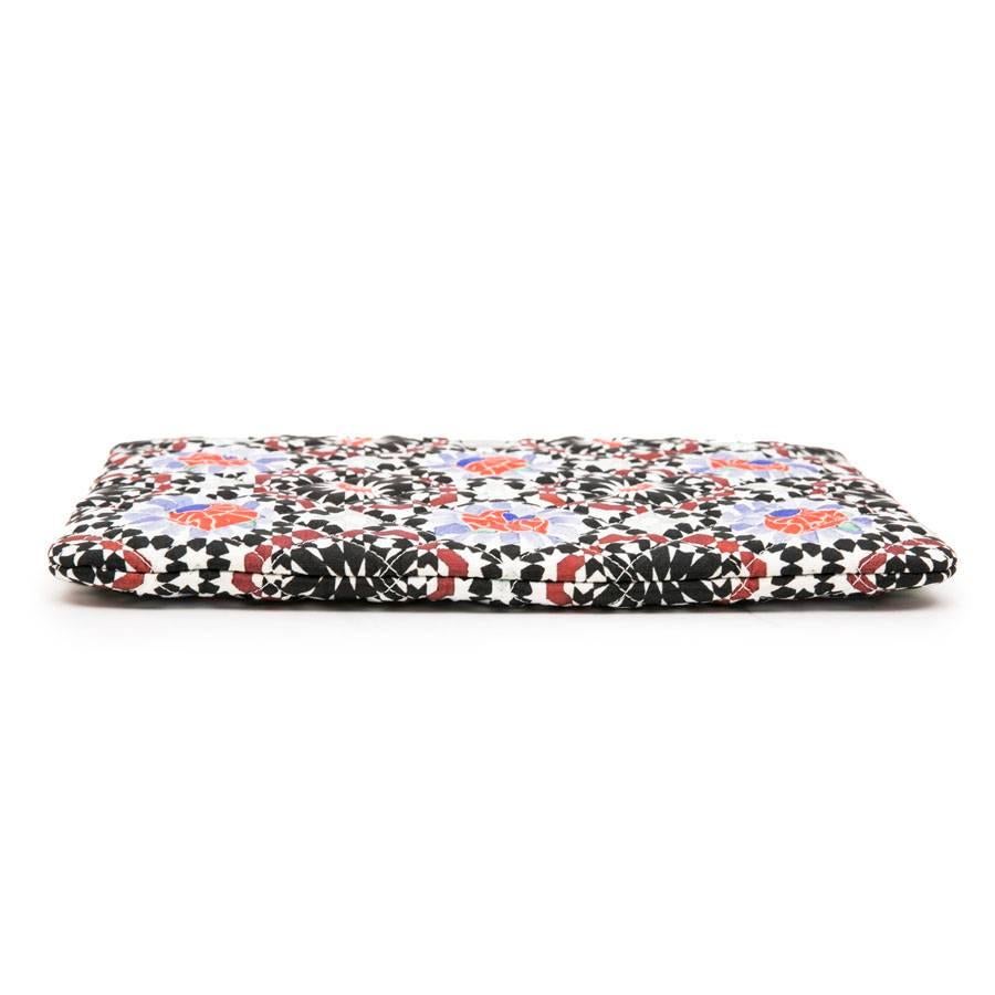 Gray CHANEL Clutch in Multicolor Quilted Canvas