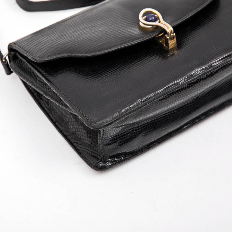 GUCCI Vintage Bag in Black Snake For Sale at 1stdibs