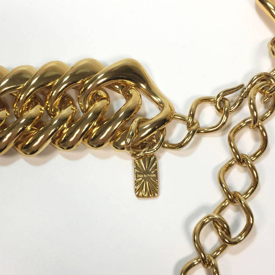 YVES SAINT LAURENT Couture Vintage Belt in Big Golden Chain In Excellent Condition In Paris, FR
