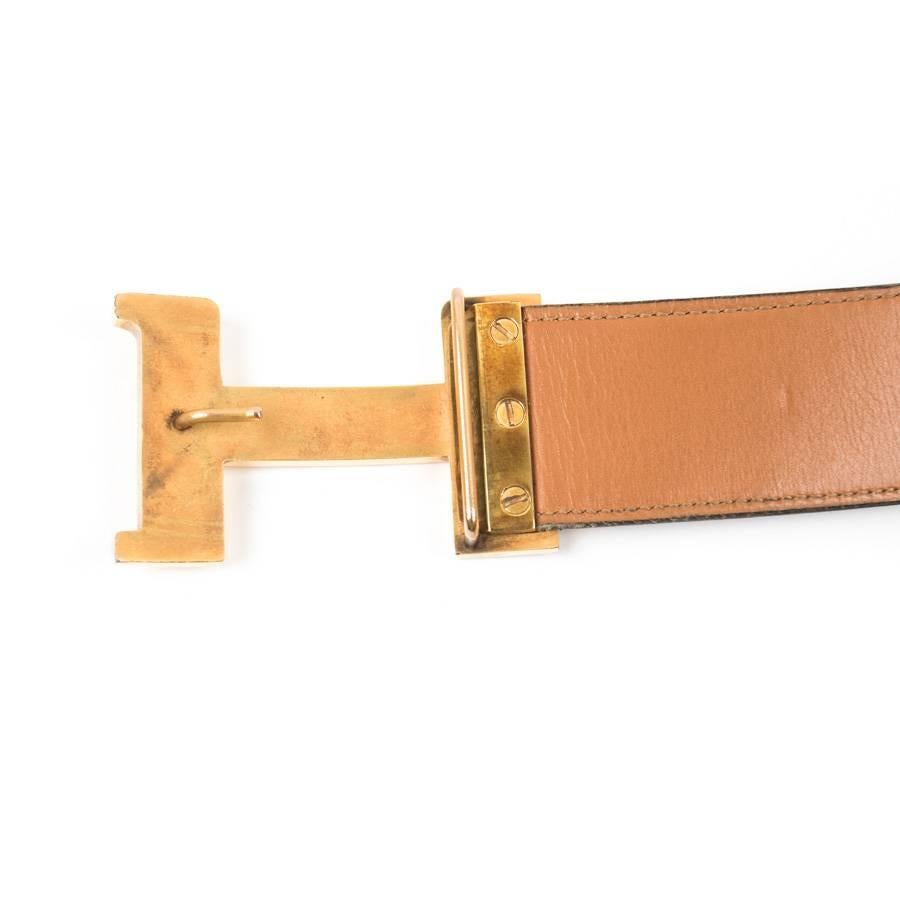 HERMES Vintage Belt in Brown Box Leather Size 75FR 3
