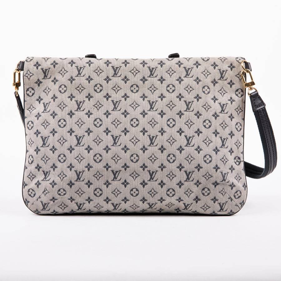 Women's LOUIS VUITTON Bag in Gray and LV Blue Monogram Canvas and Navy Leather Trim