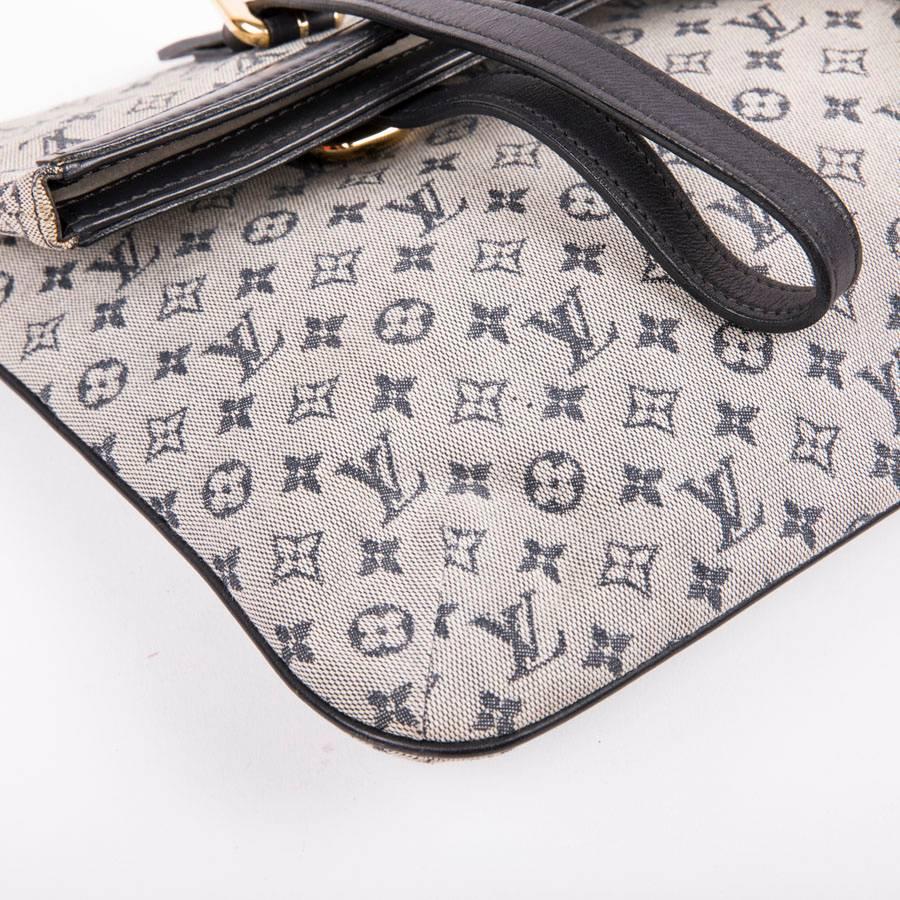 LOUIS VUITTON Bag in Gray and LV Blue Monogram Canvas and Navy Leather Trim 3