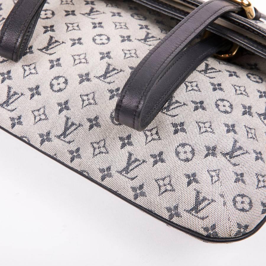 LOUIS VUITTON Bag in Gray and LV Blue Monogram Canvas and Navy Leather Trim 4