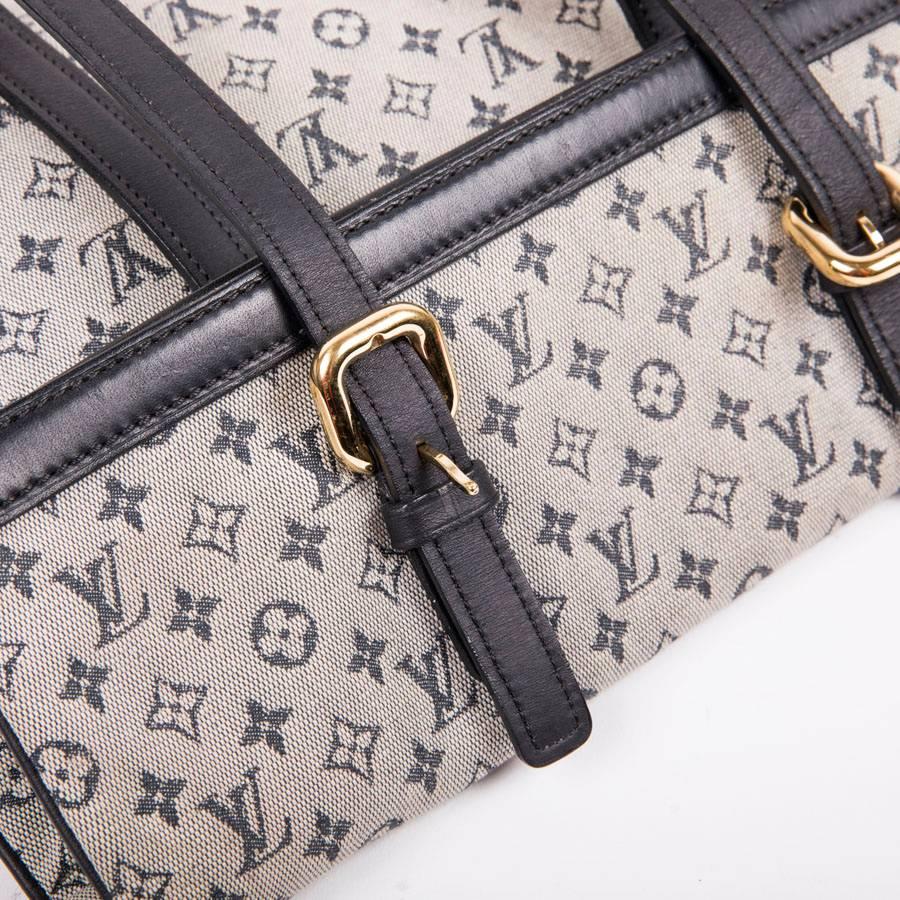 LOUIS VUITTON Bag in Gray and LV Blue Monogram Canvas and Navy Leather Trim 5