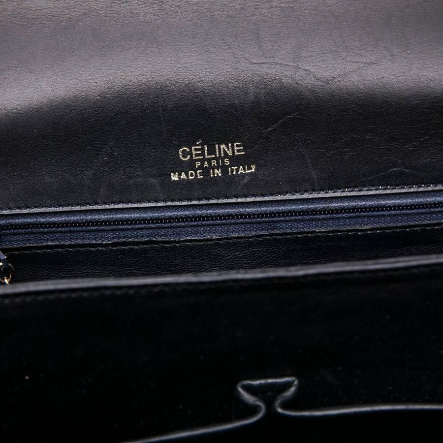CELINE Vintage Bag in Navy Smooth Leather 8