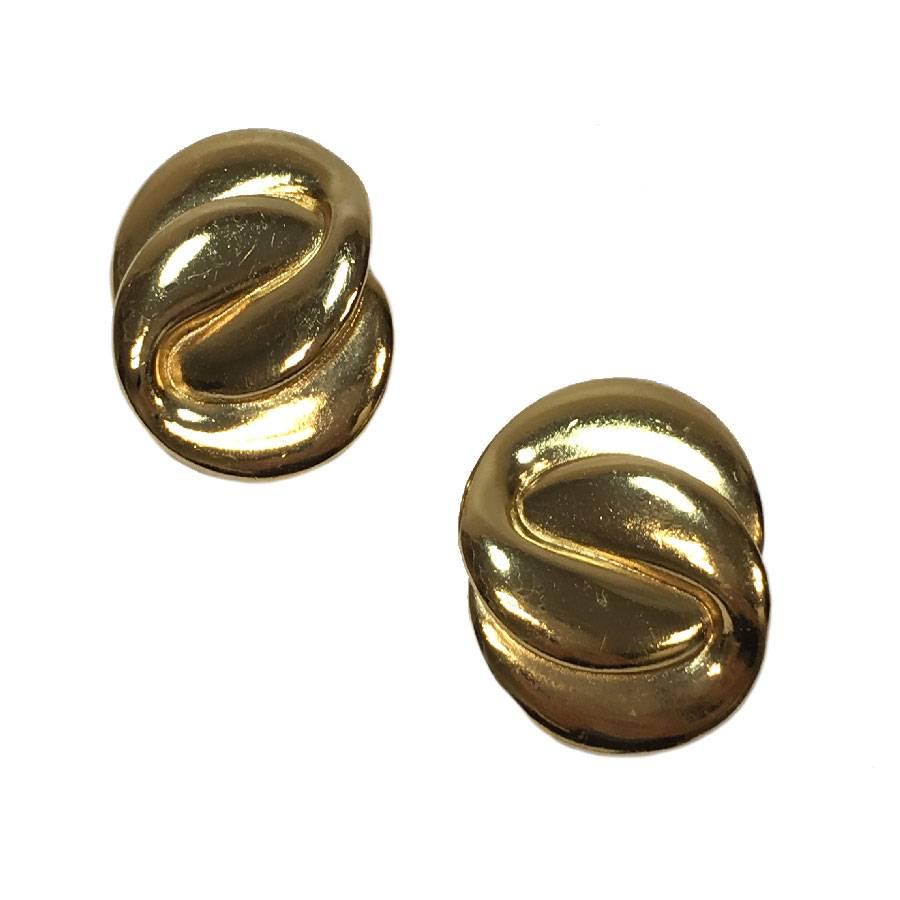 YVES SAINT LAURENT Vintage Clip-on earrings in Gilt Metal