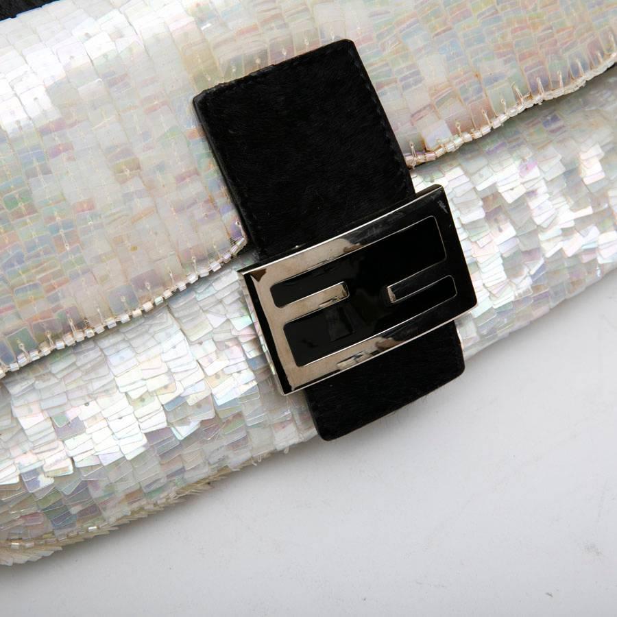 FENDI Flap Bag in Rainbow Sequins and Black Foal Pattern Finishes 2