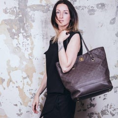 LOUIS VUITTON 'Citadine' Tote Bag in Brown Leather