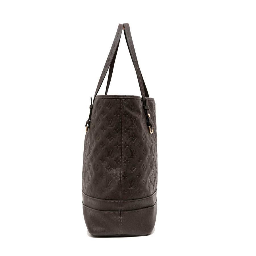 Black LOUIS VUITTON 'Citadine' Tote Bag in Brown Leather