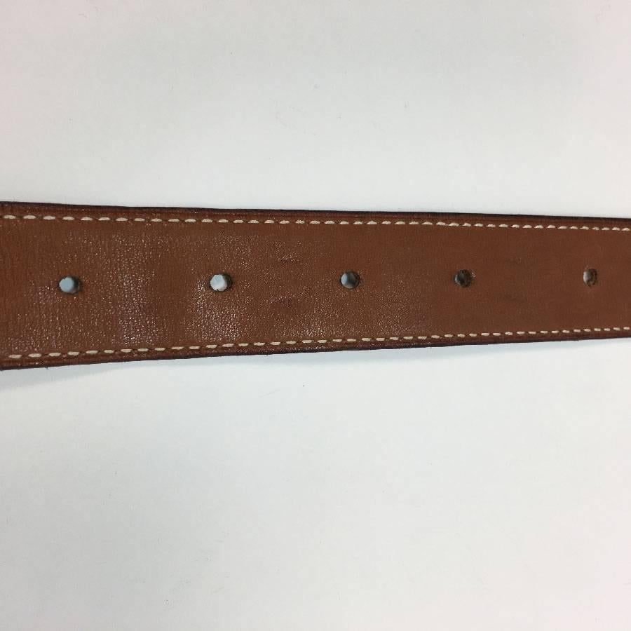 HERMES Belt in Gold Barénia Leather with Saddle Stitching Size 78 In Good Condition In Paris, FR