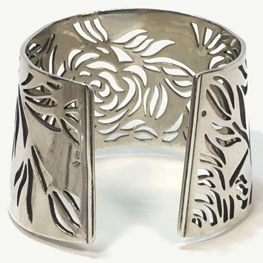 Women's CHANEL Camellias Cuff Bracelet in Sterling Silver