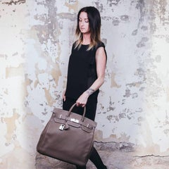 HERMES Birkin 50 HAC in Etoupe Grained Leather