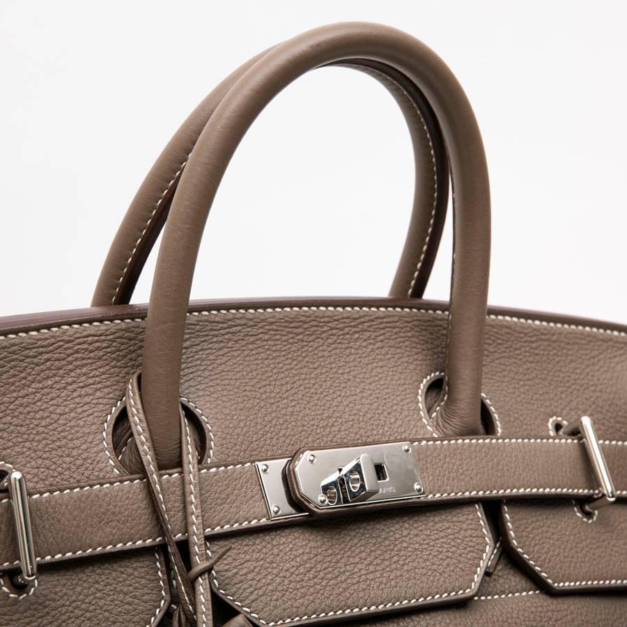 Women's HERMES Birkin 50 HAC in Etoupe Grained Leather