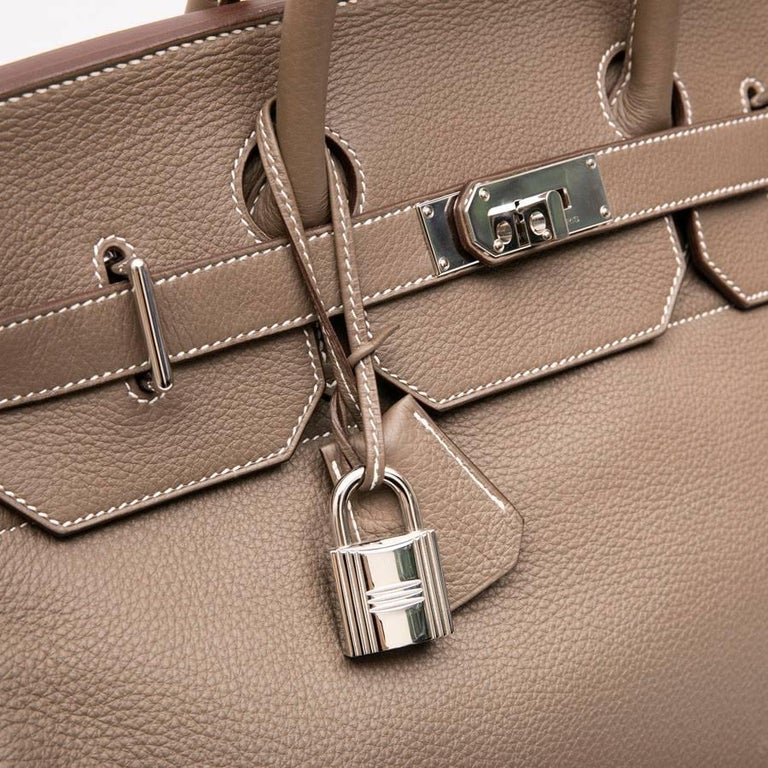 Hermes Birkin 50 HAC Bag Etoupe Togo Leather Brass Hardware Rare –  Mightychic