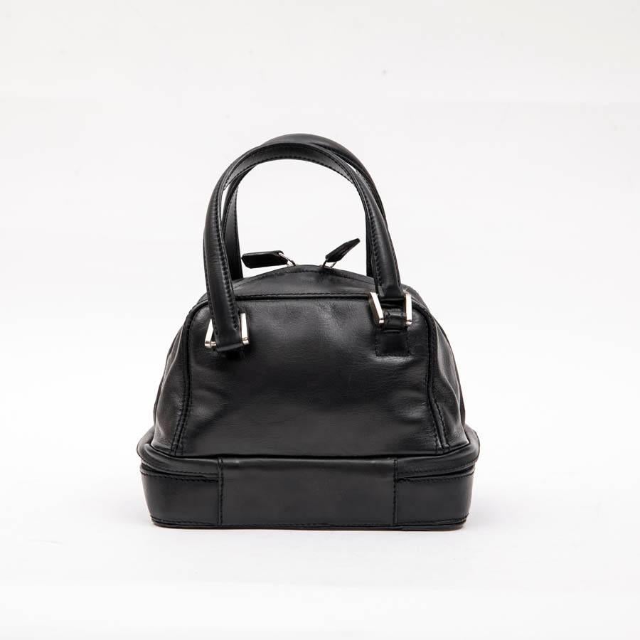 Women's Mini LAGERFELD Bowling Bag in Black Leather