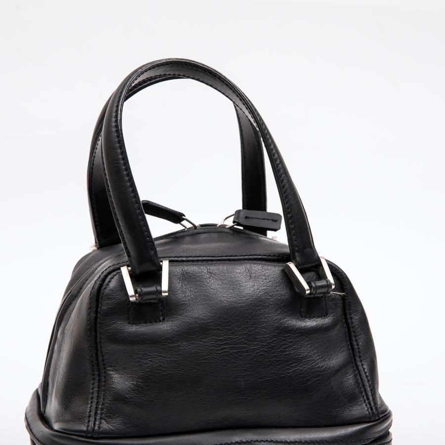 Mini LAGERFELD Bowling Bag in Black Leather 2