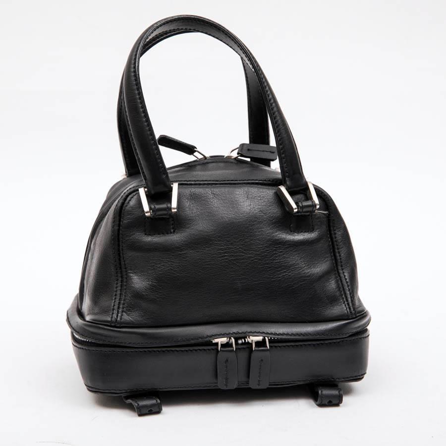 Mini LAGERFELD Bowling Bag in Black Leather 3