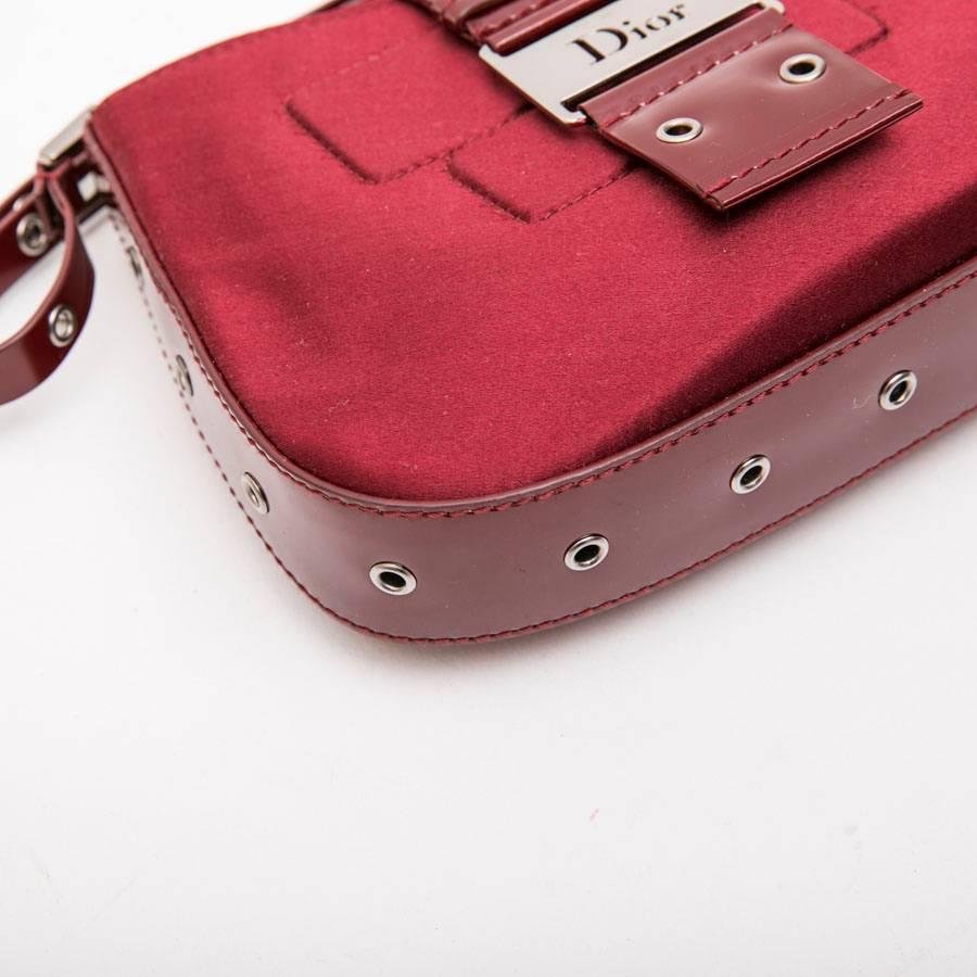 CHRISTIAN DIOR Mini Bag in Burgundy Satin and Patent Leather 1