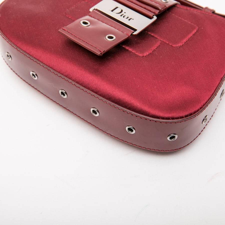 CHRISTIAN DIOR Mini Bag in Burgundy Satin and Patent Leather 2