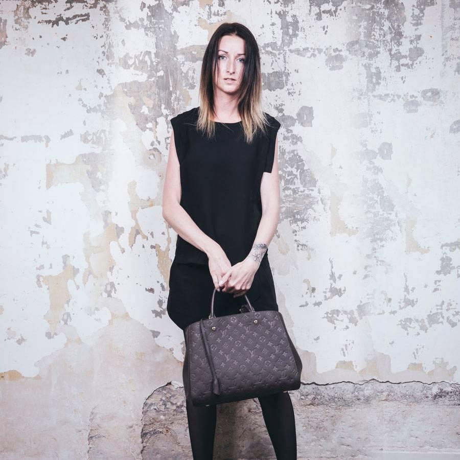 LOUIS VUITTON 'Montaigne GM' Bag in Monogram Empreinte Earth-Tone Leather 5