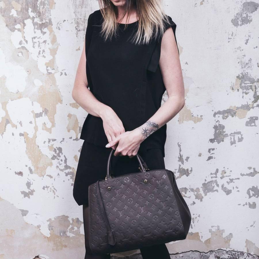 LOUIS VUITTON 'Montaigne GM' Bag in Monogram Empreinte Earth-Tone Leather 6
