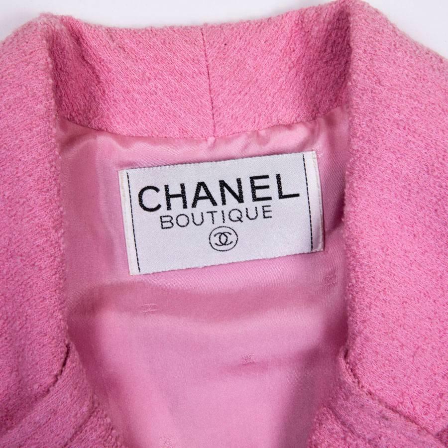 CHANEL Jacket in Pink Tweed Wool Size 38FR 3