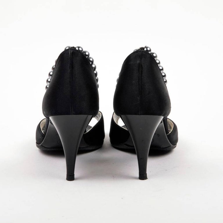 CHANEL High Heels in Black Duchess Satin Size 37FR at 1stDibs | chanel ...