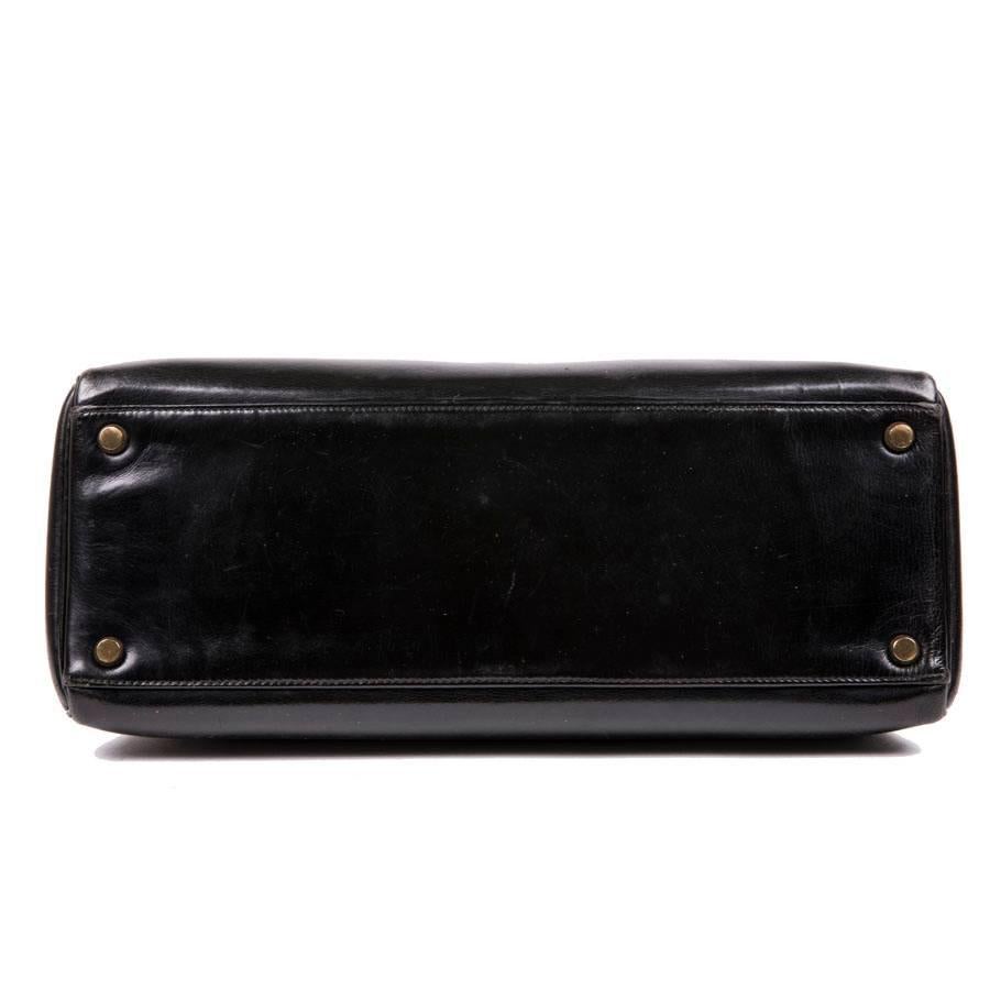 HERMES Vintage Kelly 32 Bag in Black Box Leather 1