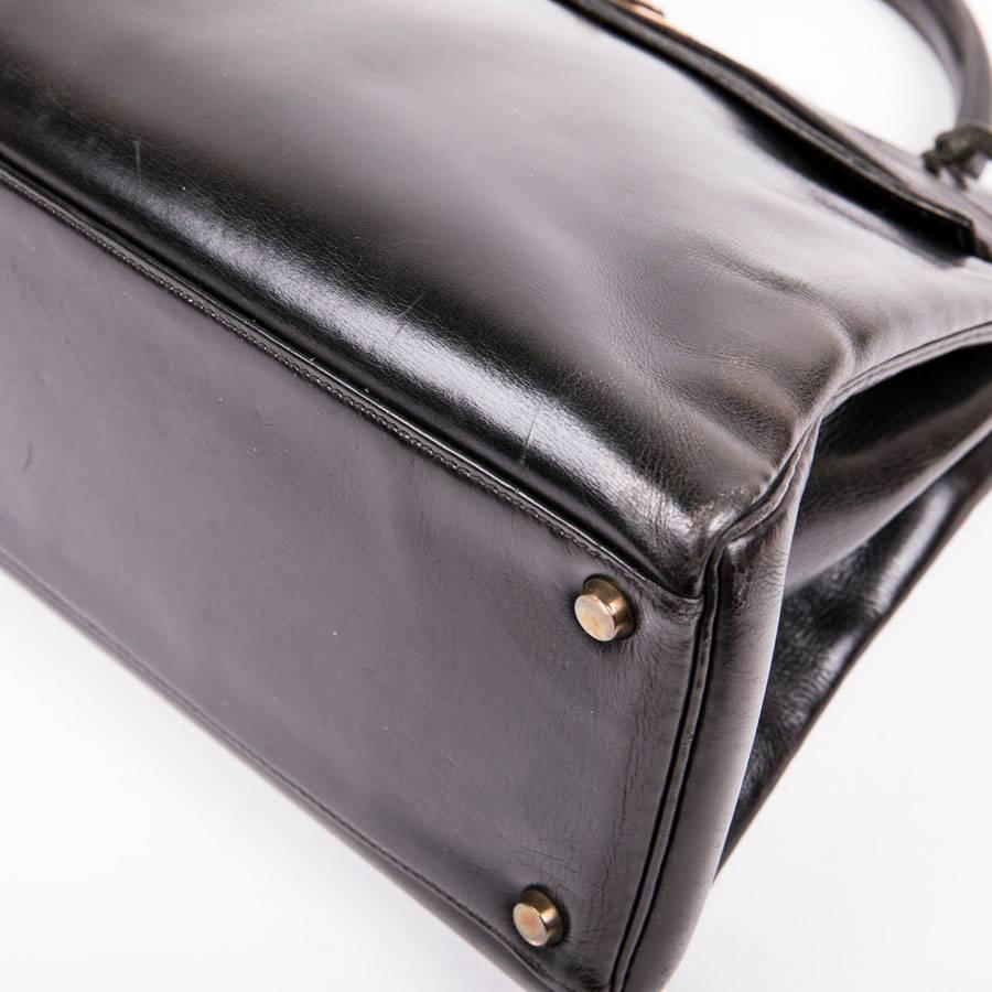 HERMES Vintage Kelly 32 Bag in Black Box Leather 3