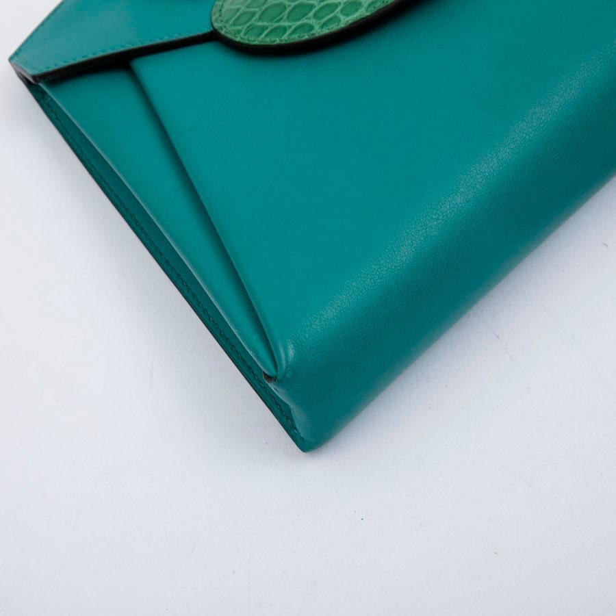 Women's Hermès Blue Peacock Tadelakt Leather Tutti Frutti Hermail Bag For Sale