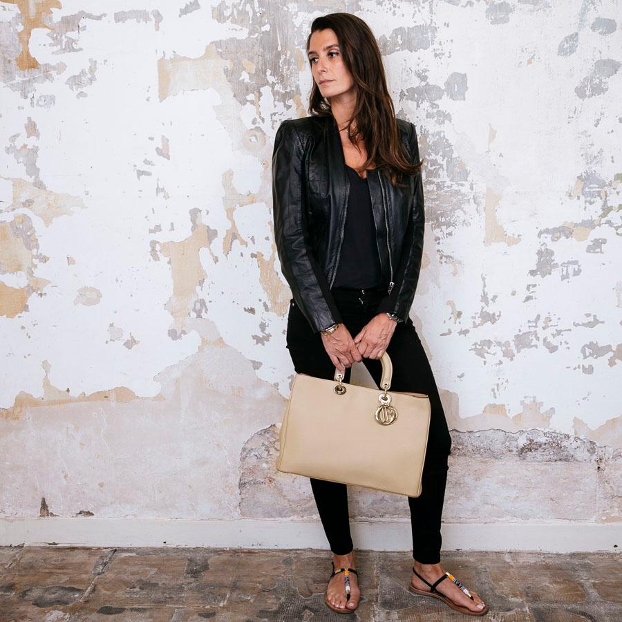 CHRISTIAN DIOR 'Diorissimo' Bag in Nude Beige Taurillon Leather 6