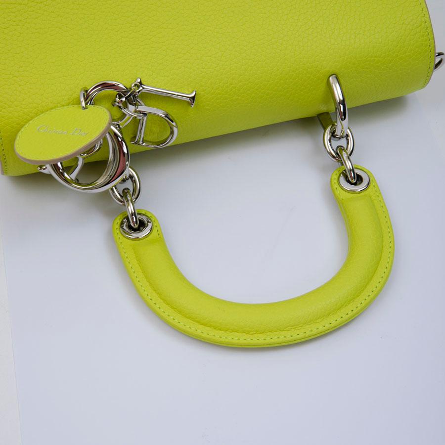 Women's CHRISTIAN DIOR 'Be Dior' Bag in Acid Green Color Taurillon Leather